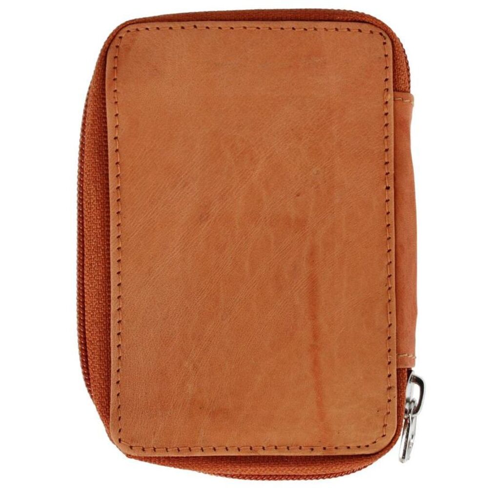 CTM Leather Zip Around Key Case with Card Slot